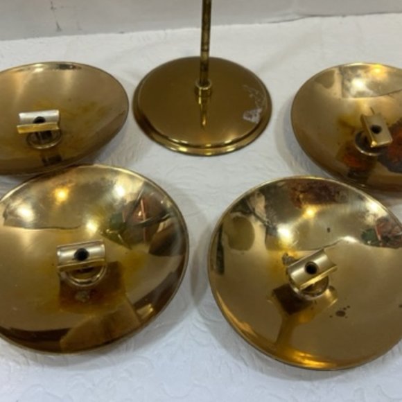 Vintage 1960's Rare Stacking Brass Set of 4 Ashtrays with Stand - Picture 7 of 13